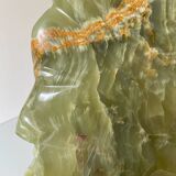 Sculpture  Visage Indien en Onyx Vert