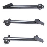 three art deco bronze handles silver tone cover