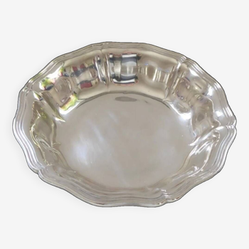 Hollow round dish in silver metal