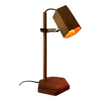 70s wooden desk lamp