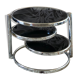Chrome round coffee table and smoked glass