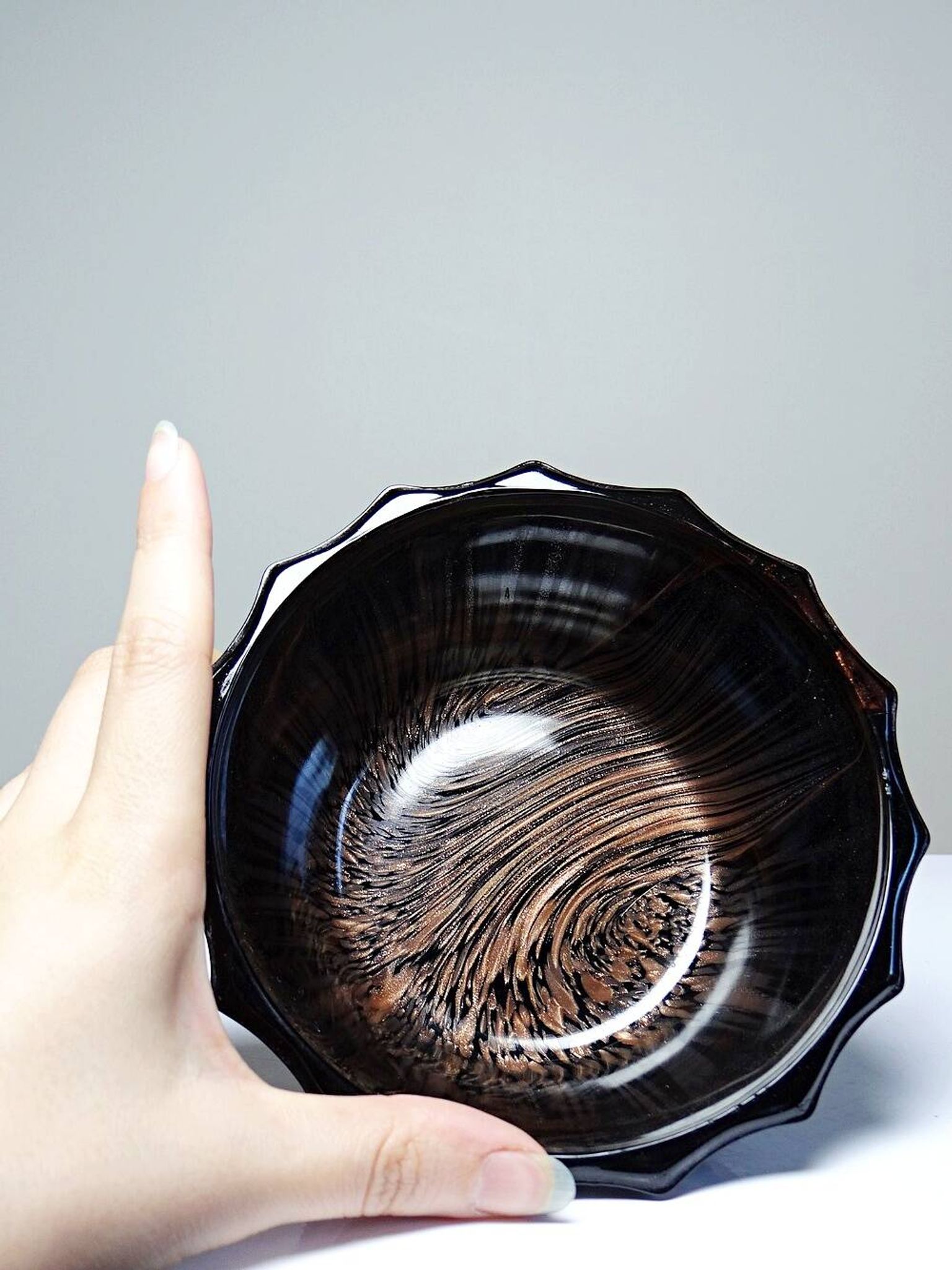 Vintage Vincenzo Nason Murano black aventurine glass sugar bowl/box