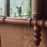 Turned wooden mirror imitation bamboo