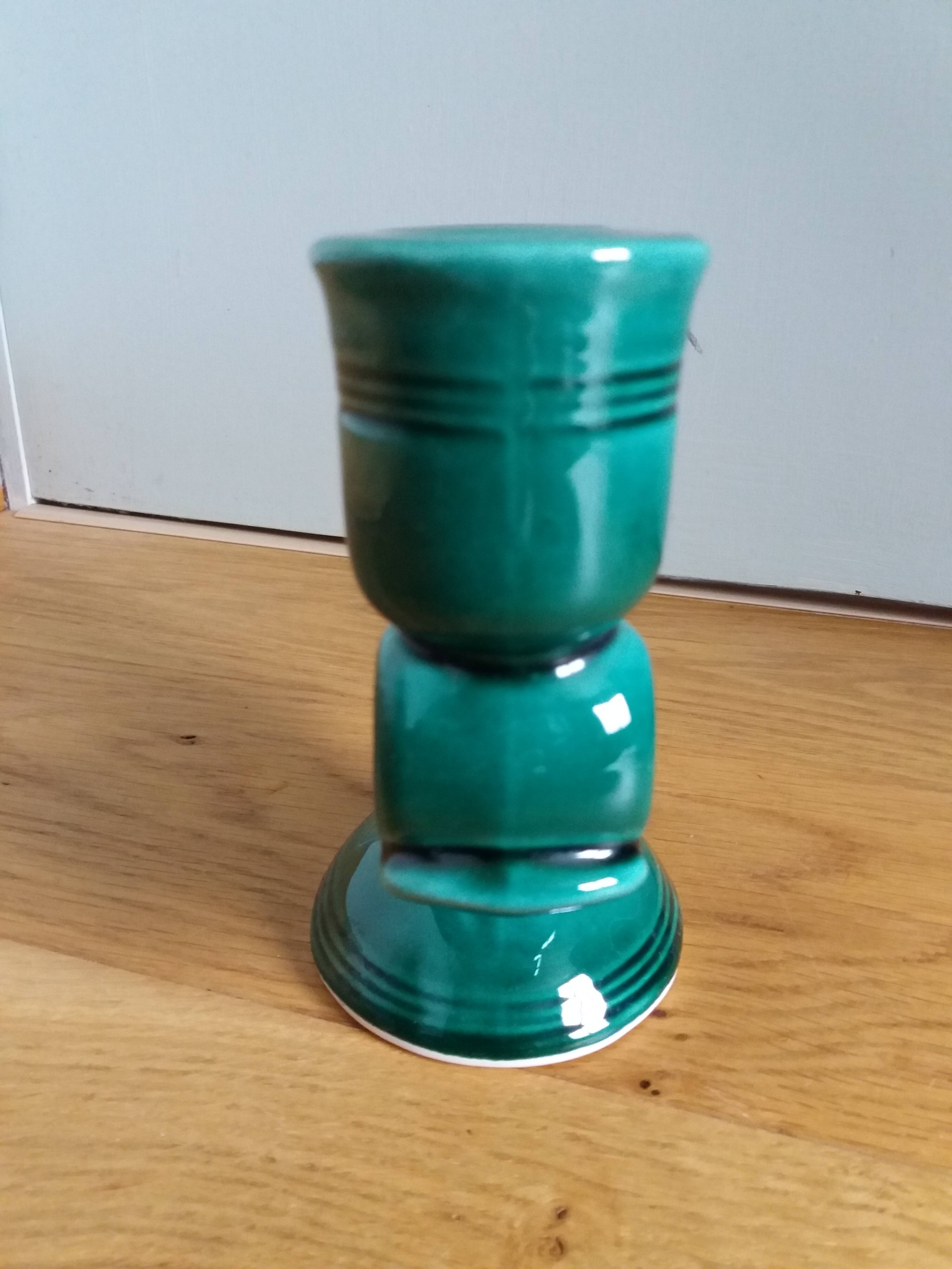 Vallauris candlestick in emerald green FPP slip