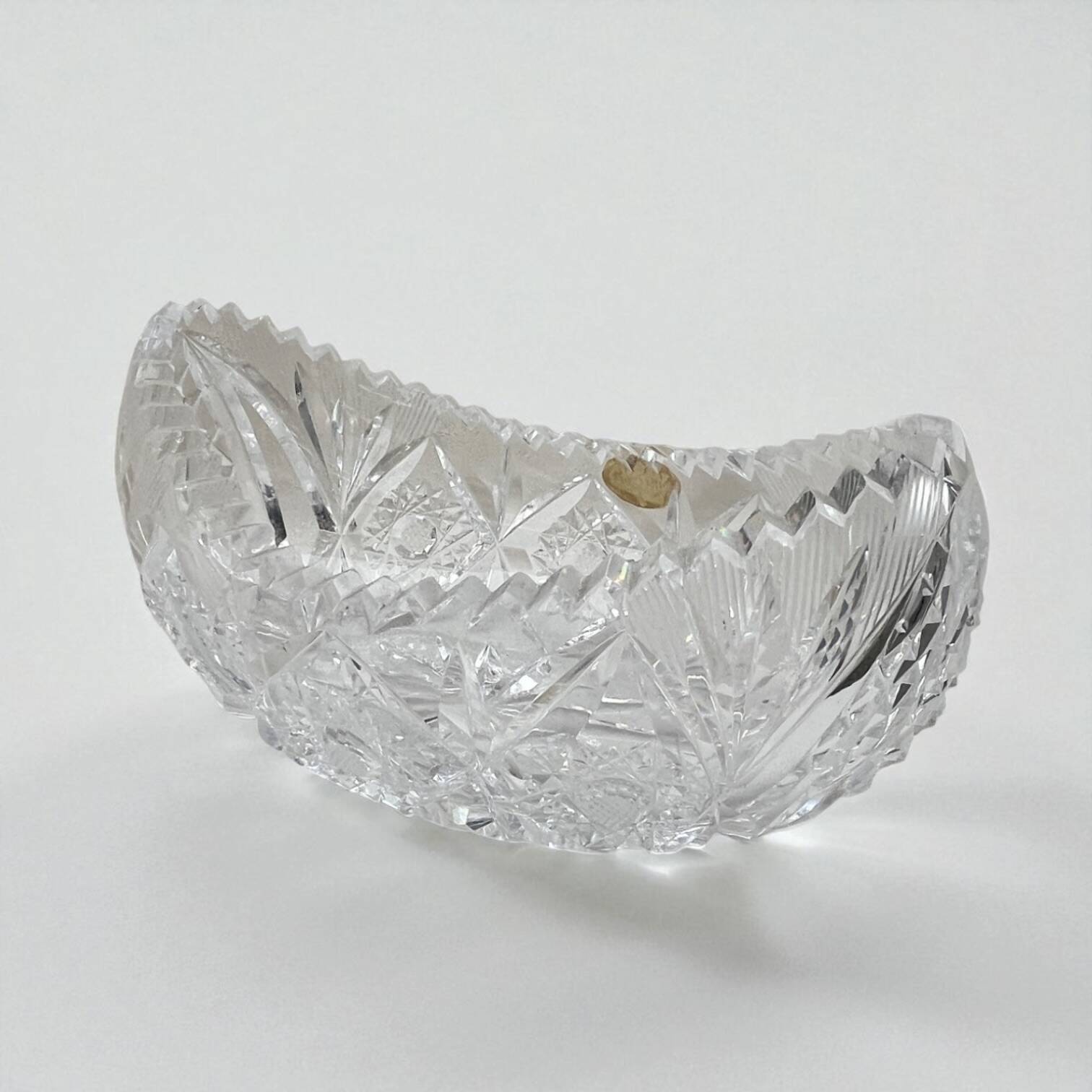 Oval salad bowl in cut crystal from Lorraine 1960 - crystal fruit bowl