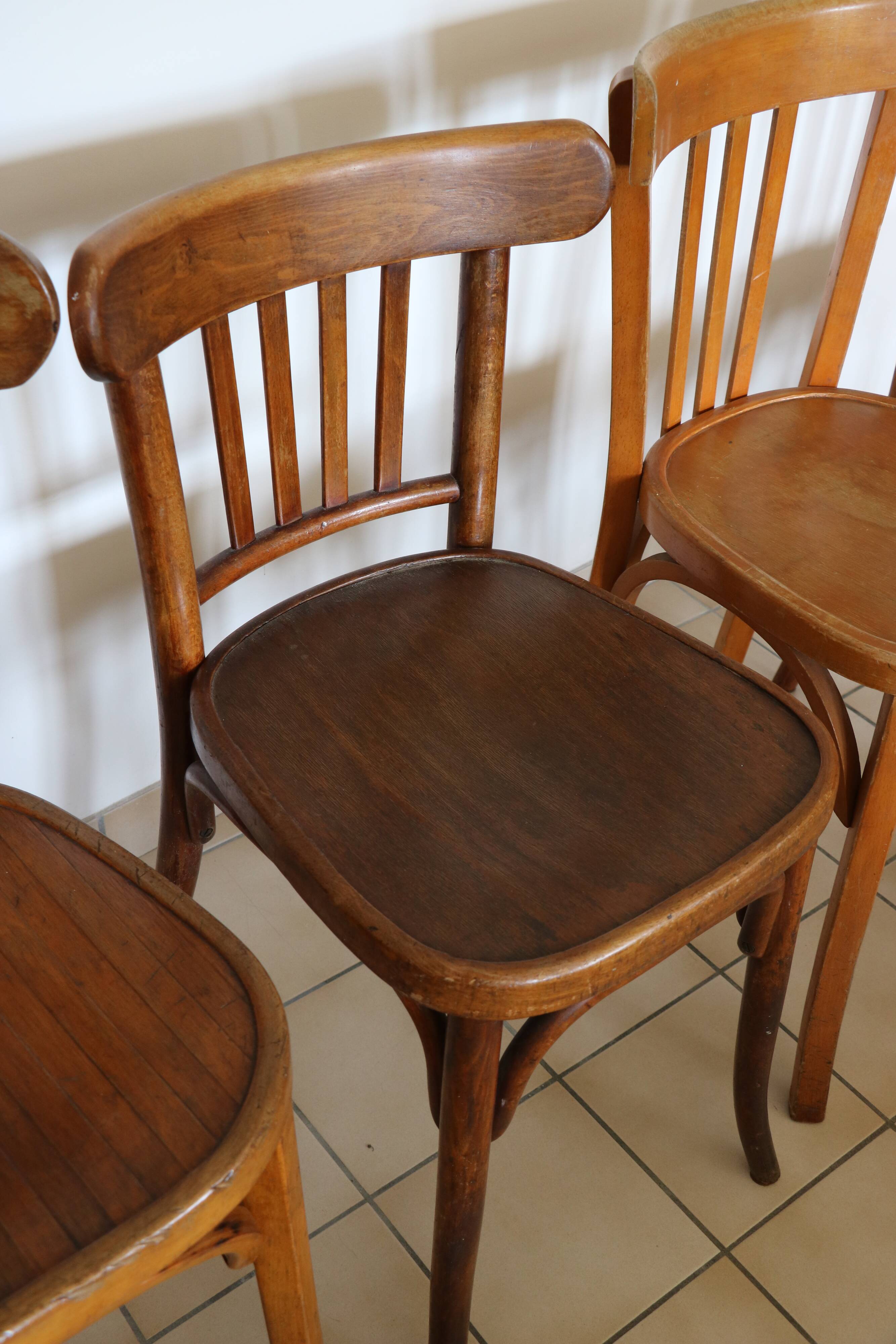 5 vintage bistro chairs