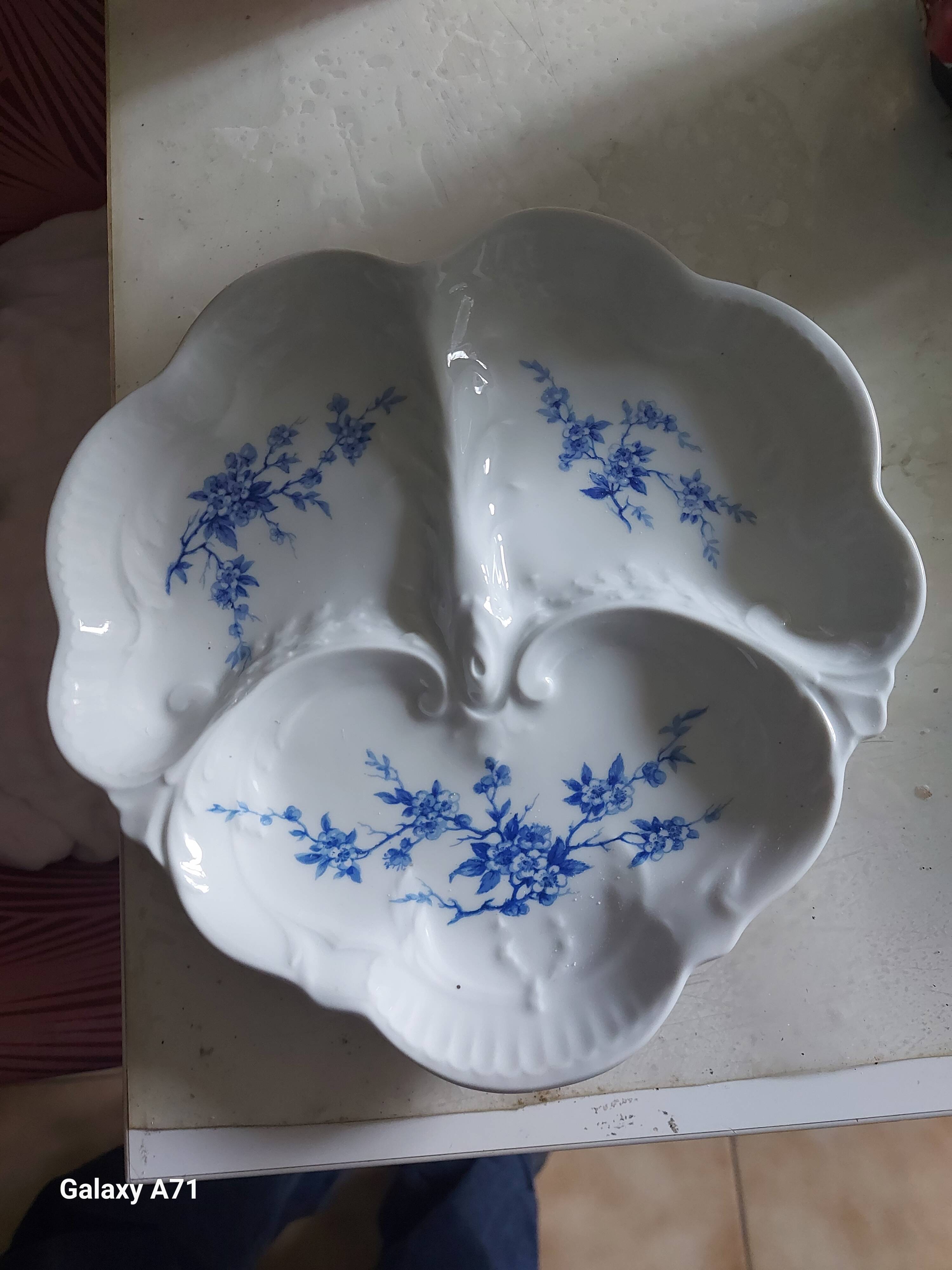 Plate aperitif floral patterns Bernardeau Limoges