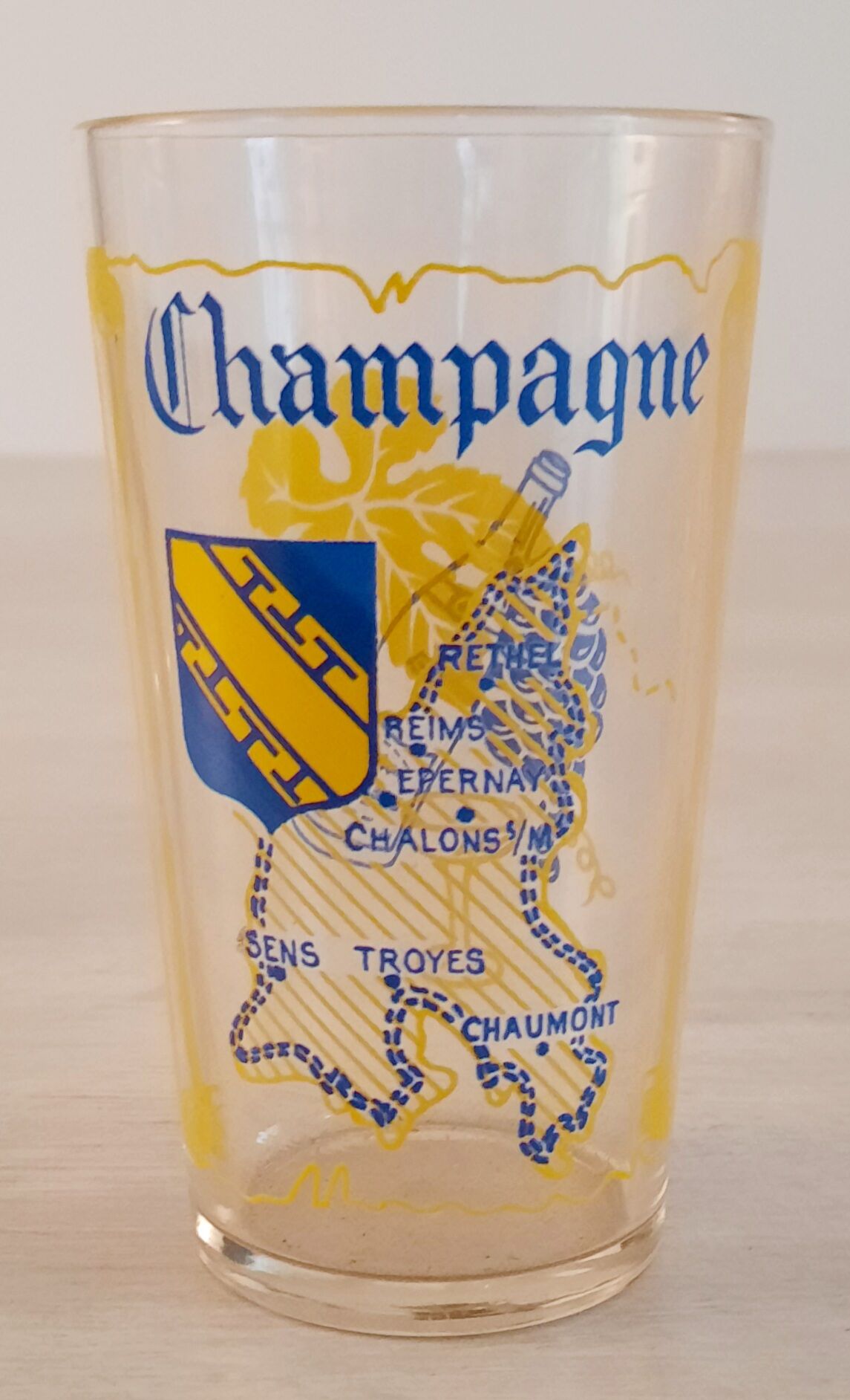 6 orangeade glasses - lemonade - water - regional theme - vintage