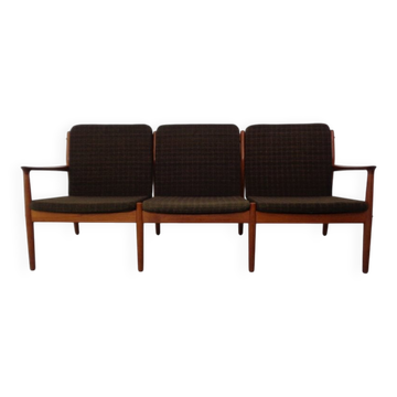 Teak Three-Seater Sofa by Svend Aage Eriksen for Glostrup, 1960s