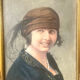 Portrait of a lady oil on canvas With Wooden gilded  frame signed 1928