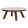 Large round Vintage Brutalist Mid-Century Oak Coffee Table