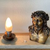 Lampe  bronze Christ signé L. Artaux