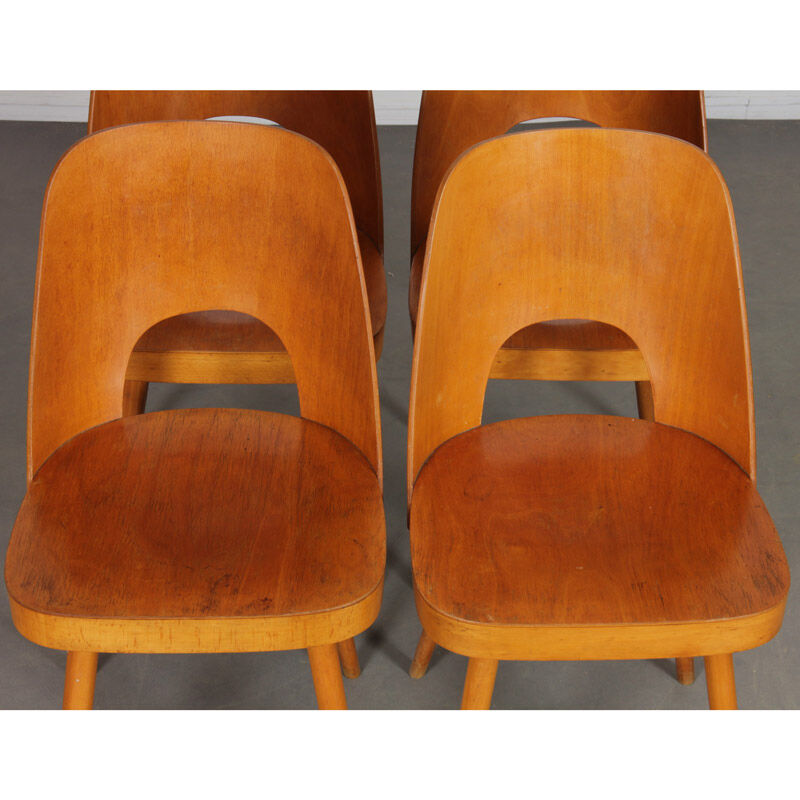 Suite of 4 vintage chairs by Oswald Haerdtl for Ton, 1960