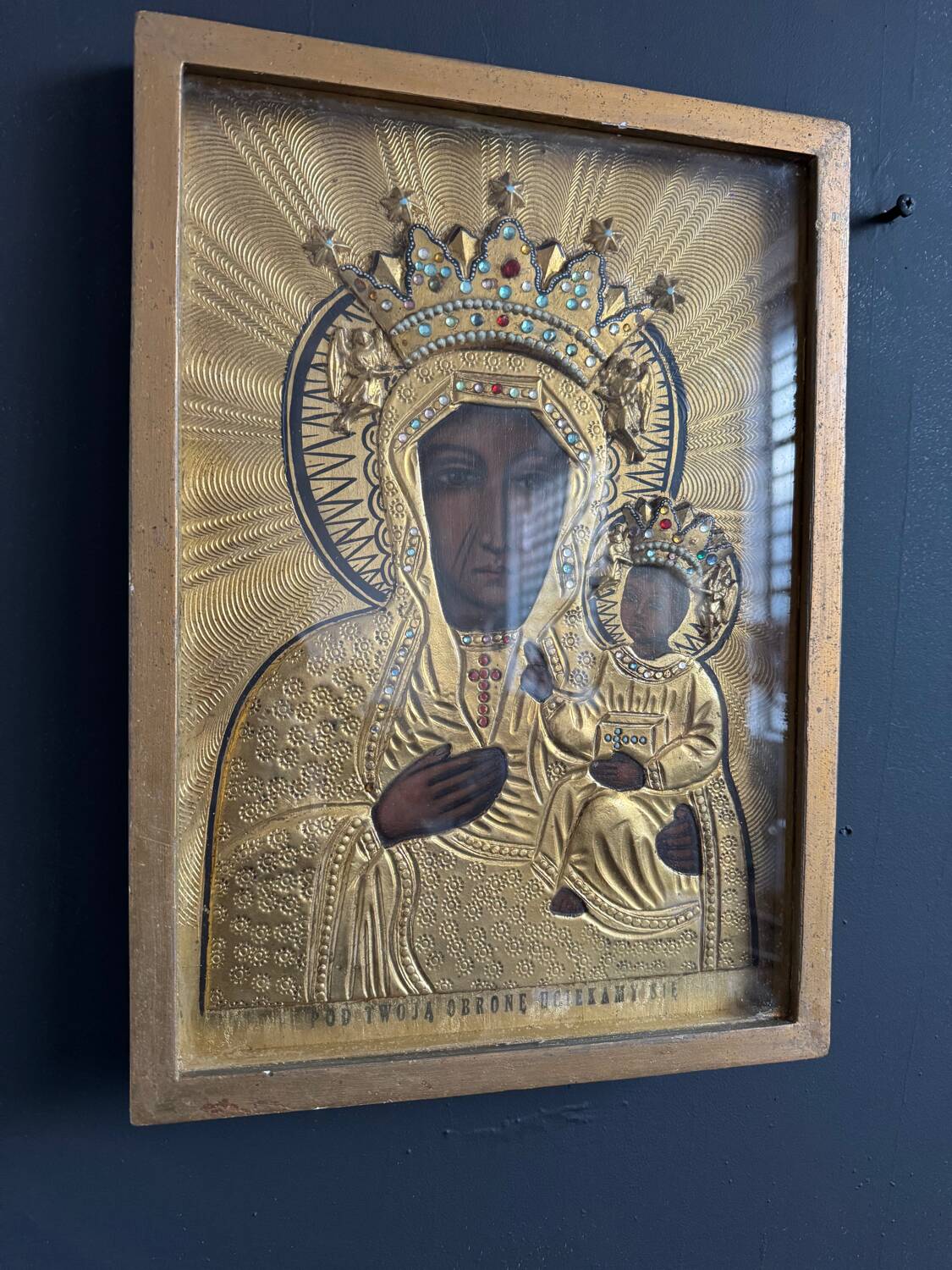 Painted icon and repoussé metal, Poland, early 20th century