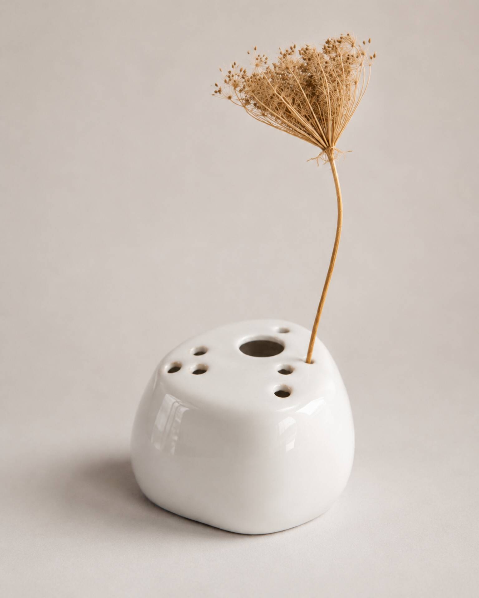 Flower holder in porcelain Virebent by Pierre Lèbe, 1960s