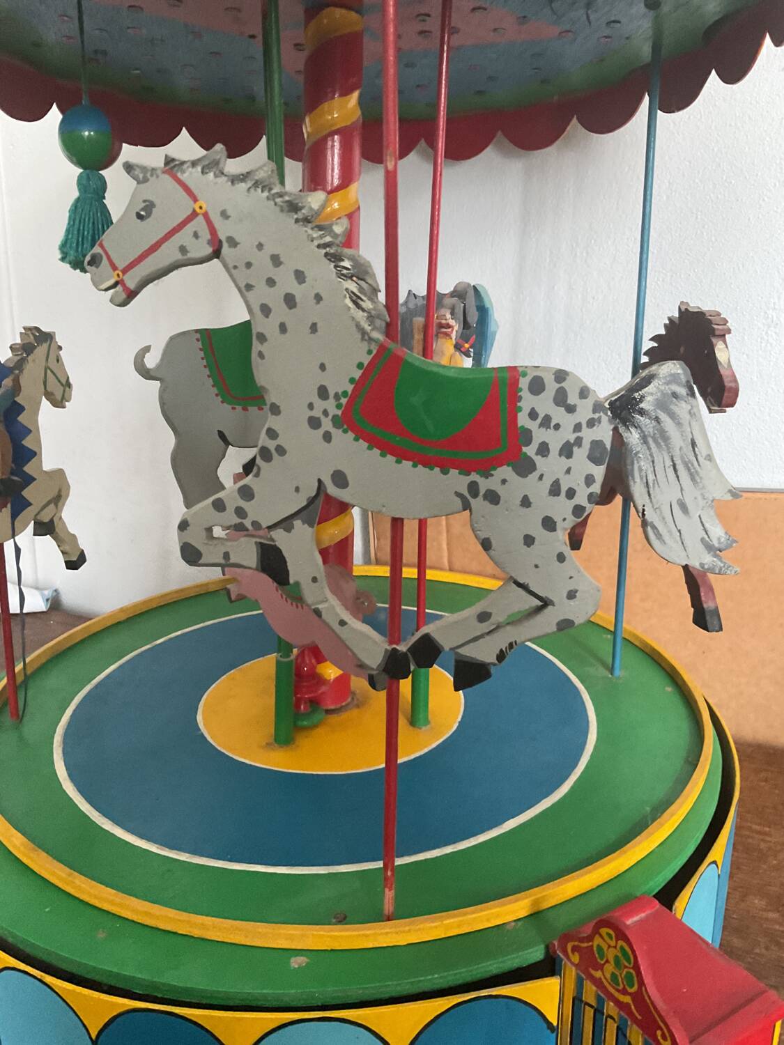 Rare vintage wooden carousel