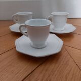 Set of 3 white Deauville cups