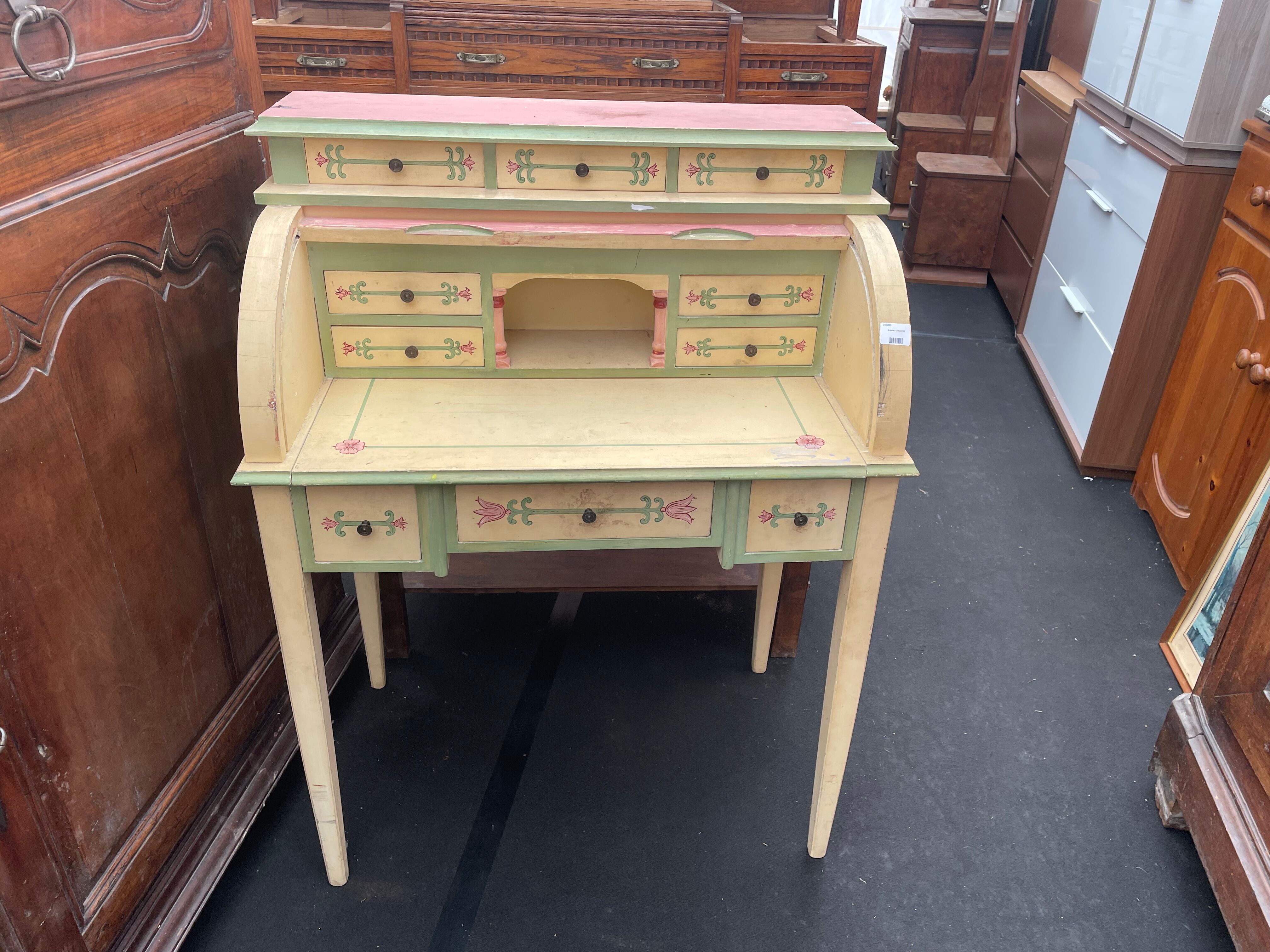 Bureau à cylindre céruse