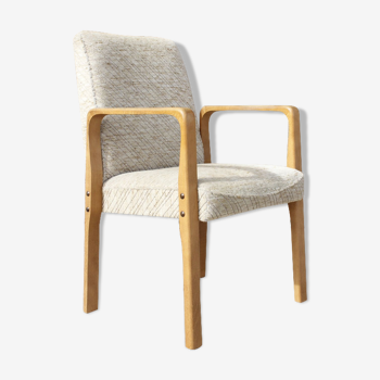 Scandinavian armchair vintage solid wood & fabric circa 1960