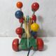 KOUVALIAS vintage wooden pull toy spoutnik multicolour balls
