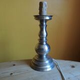 Silver metal candle holder lamp