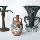 Baluster vase decorated with palm trees, 1950s style