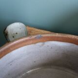 Covered fondue pot signed Atch, Chantal and Thierry Robert