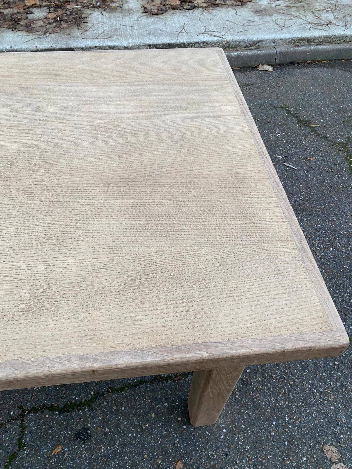 Renovated farmhouse dining table in raw oak from the 20th century, 180cm.