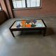 Vintage ceramic coffee table / Coffee table with rounded corners
