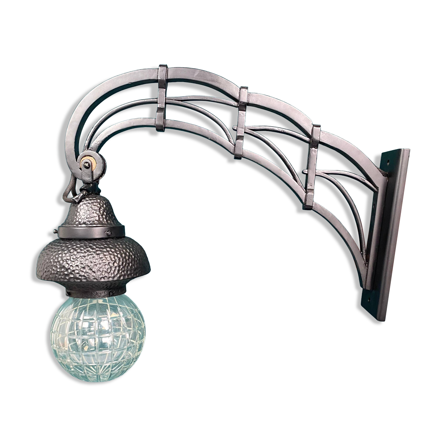 Black Art Nouveau wall lamp