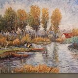 Oil on canvas signed-landscape