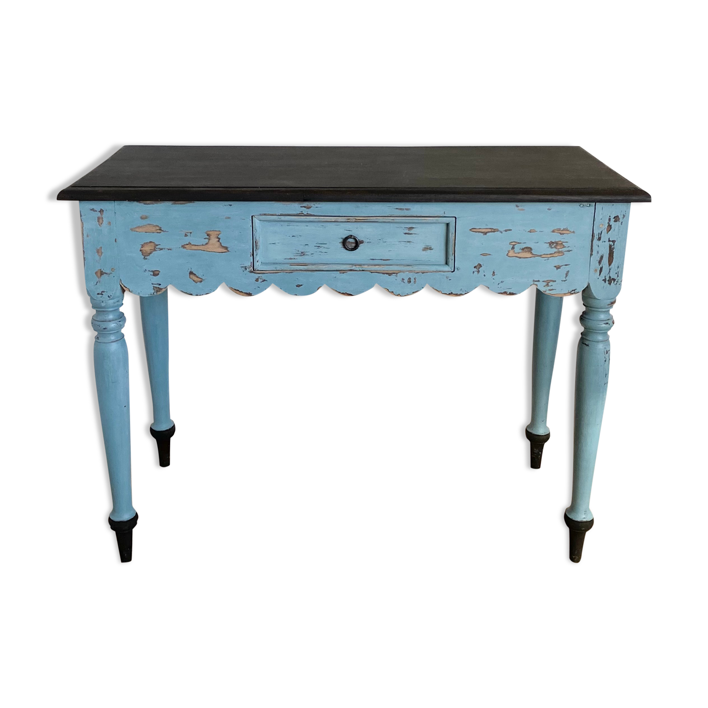 Scalloped console table