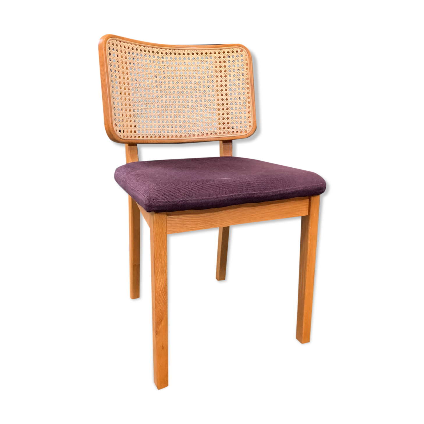 Chaise Cannage Pieds Carrés Prune