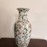 White Porcelain Vase Flowers China Famille Rose Peony Lotus Qianlong