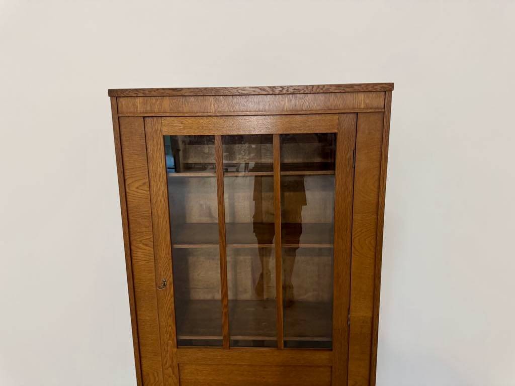 Small vintage art deco oak bookcase