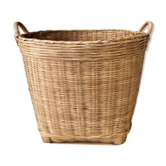 Large vintage rattan pot cover