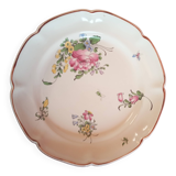 Plate with floral decor signed strasbourg