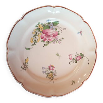 Plate with floral decor signed strasbourg