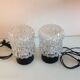 Paire de lampes de chevet en verre structuré / vintage années 60-70