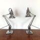 Pair of vintage stripped and polished Herbert Terry anglepoise lamps