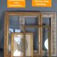 Old frame stucco wood & gilded 40.5x35.5 cm, leaf 28.2x22.9 cm sb