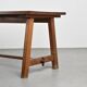 Mahogany dining table and benches, mountain work, France circa 1960