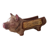 Cochon en grès, présentoir pour saucisson Vallauris