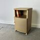 Vintage Lloyd Loom bedside cabinet champagne gold woven fibre 1930s-50s