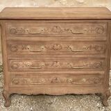 Large stripped oak chest of drawers