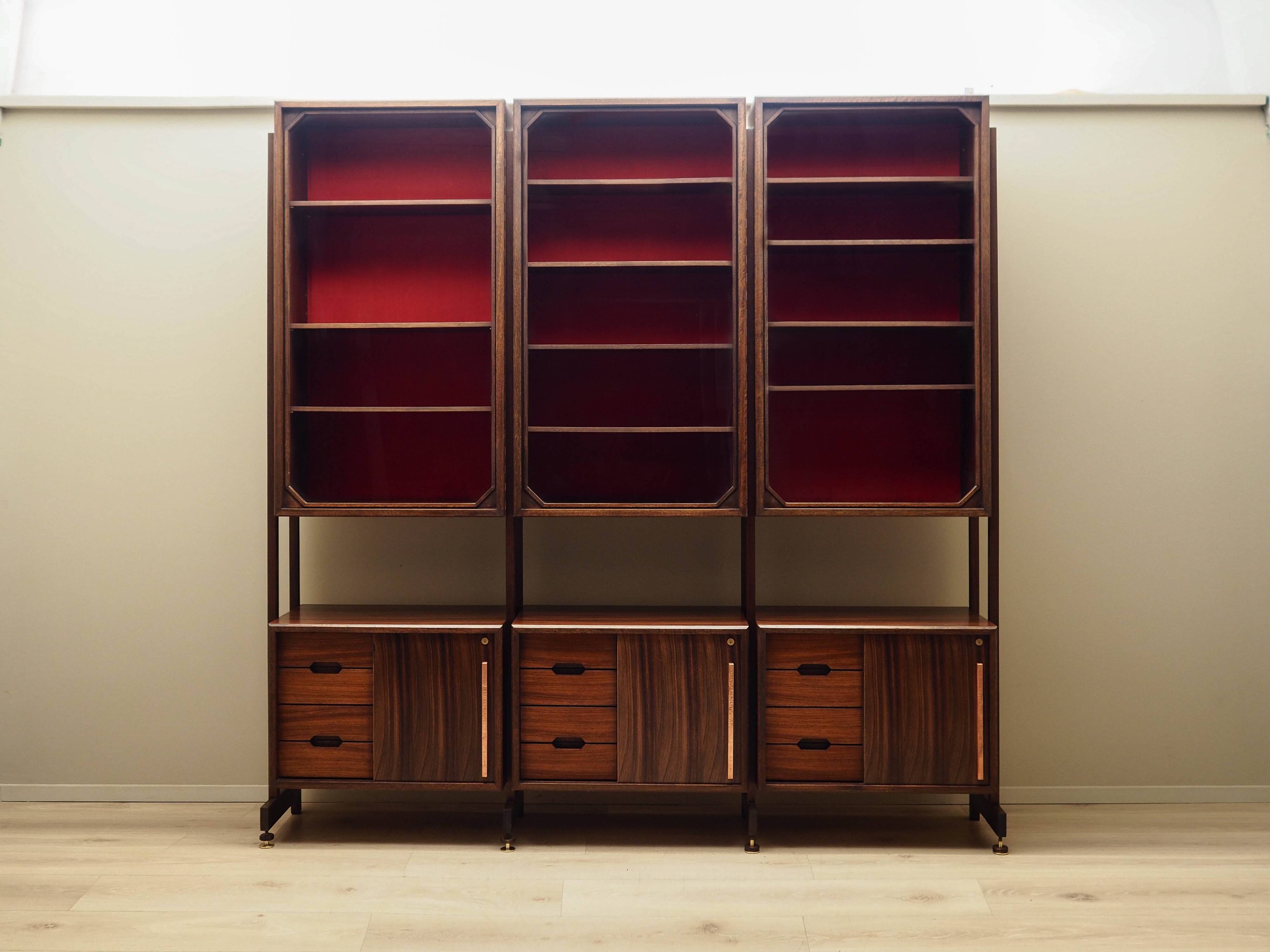 Rosewood modular shelving unit, Italian design, 1960s, production: Italy