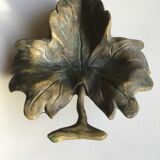 Empty pocket or ashtray leaf in old bronze