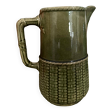 Old pitcher - vintage jug / ceramic slip Sarreguemines