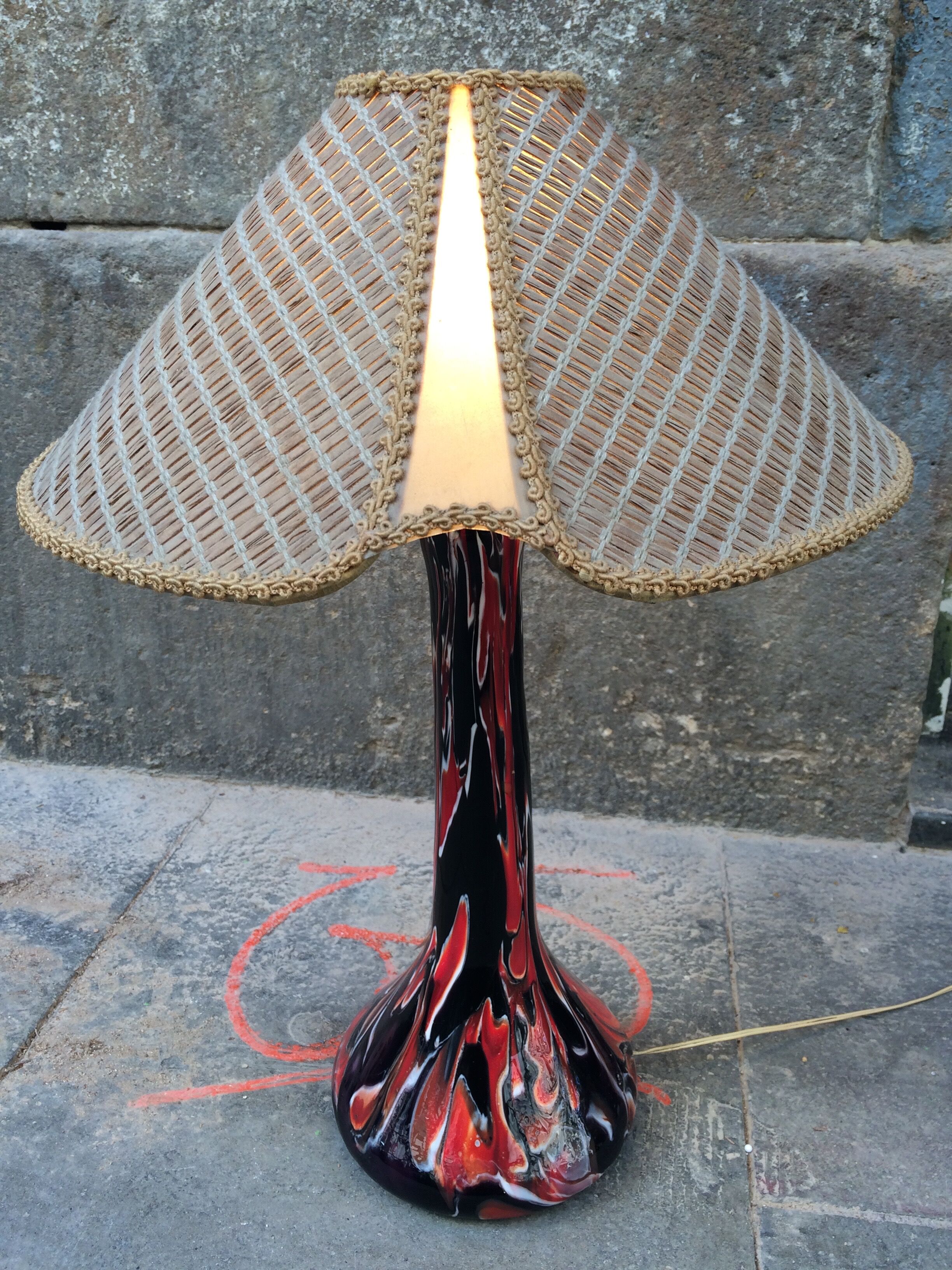 Ceramic lamp vintage and Japanese Lampshade