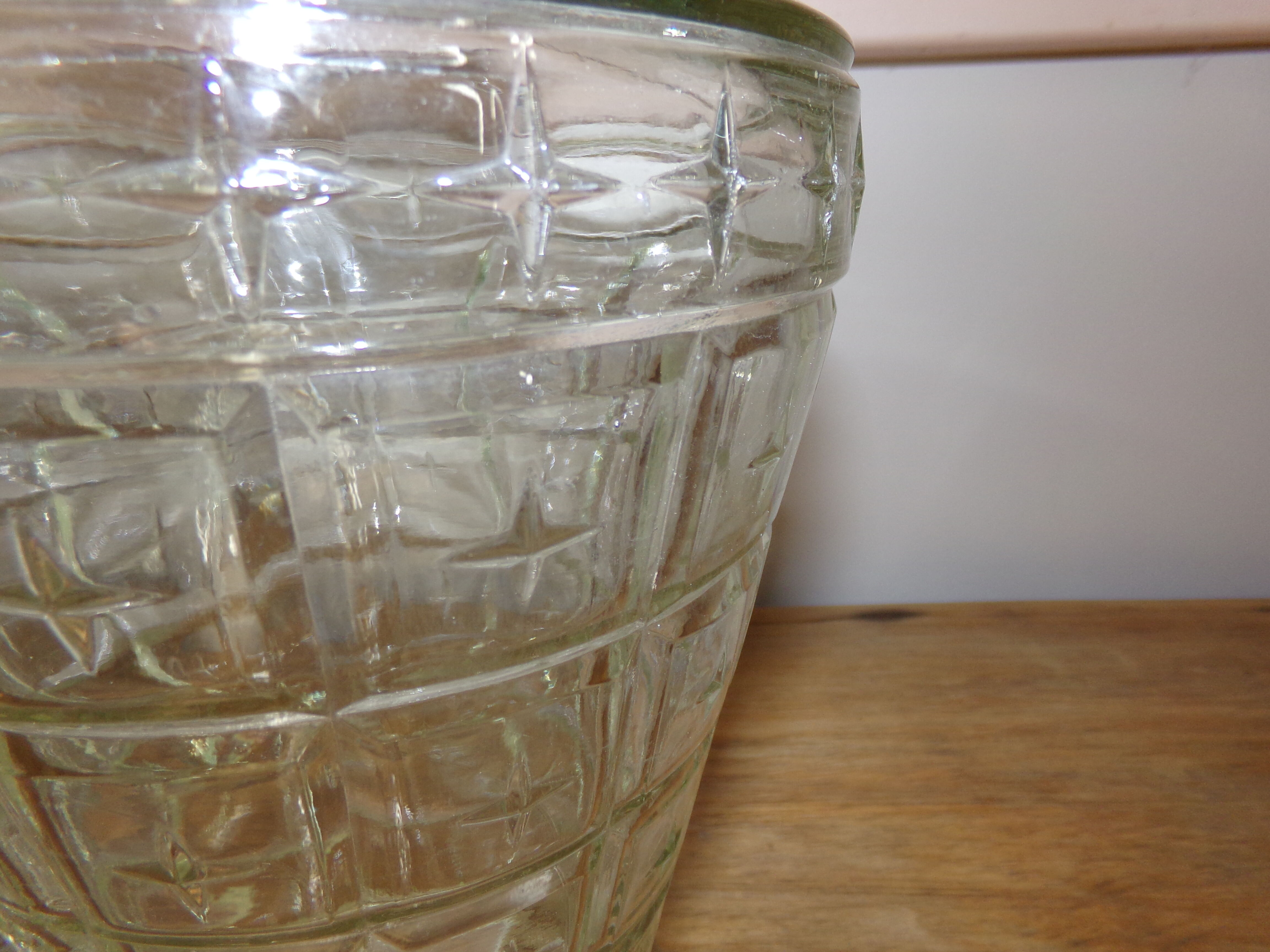 Jar of chiseled glass apothecary